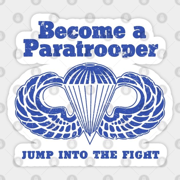 Retro Airborne Become a Paratrooper Sticker by Distant War